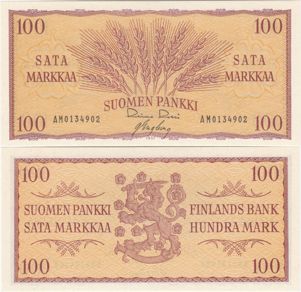 100 Markkaa 1957 AM0134902 kl.9